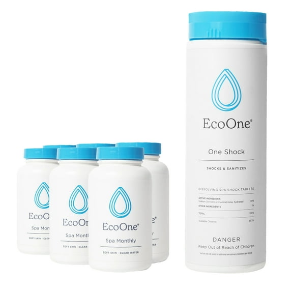 EcoOne Hot Tub Chemical Maintenance and Supply Kit, Natural Water Conditioner, Spa Accessories