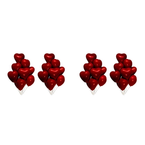 2 Pieces Red Balloon Decorative Heart Balloons Family Party Decorations DIY