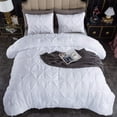 thumbnail image 1 of Juego de edredón Andency White King Size Plicat, 3 piezas, 1 of 5