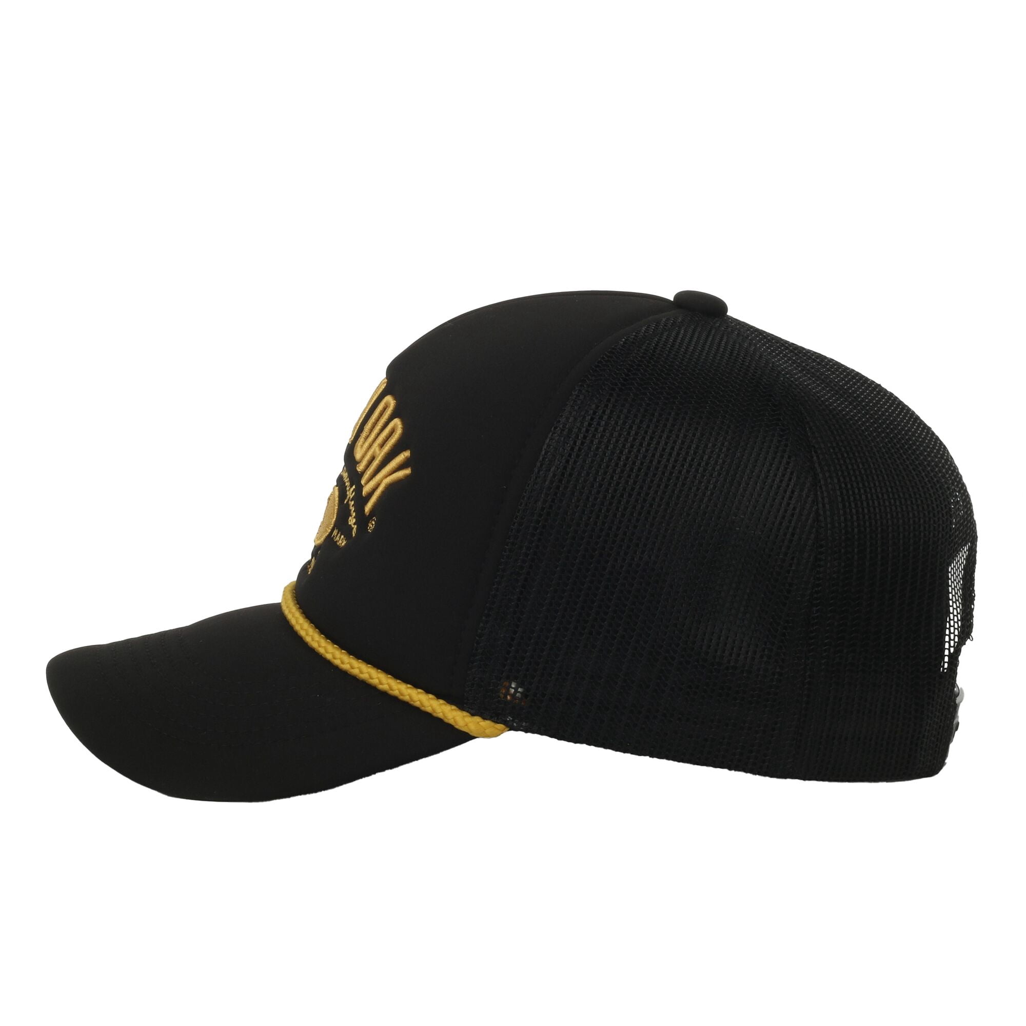 Mossy Oak® Black 5-Panel Foam Front Cap – Structured, Embroidered Logo, Snapback, One Size