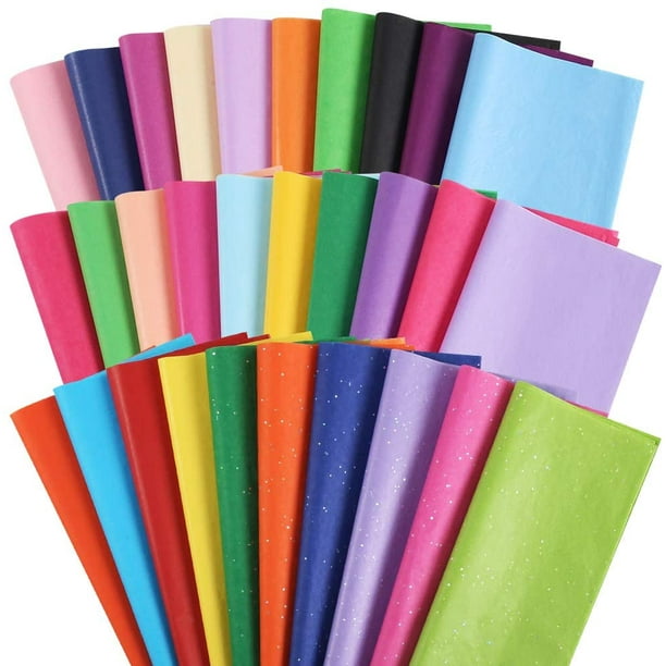 150 feuilles de papier de soie d'emballage, papier de soie papier cadeau  couleurs de papier de soie cadeau arc-en-ciel pour sacs cadeaux, 30  couleurs 30 couleurs - 