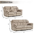 thumbnail image 6 of Bonzy Home Manual Recliner Loveseat, Theater Seating with Console, Cup Holders & Storage, Camel, 6 of 7