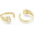 thumbnail image 2 of 18k gold plated adjustable women's initial ring Copper set Zircon thick gold folded alphabet ring B US Size 7 Women's individual open ring Golden DIY, 2 of 3