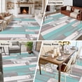 thumbnail image 5 of 6'x9' Area Rugs, Turquoise Gray Indoor Outdoor Area Rug for Living Room Bedroom, Country Retro Mottled Texture Wood Grain Washable Bathroom Rugs Kitchen Floor Carpet Mats Home Decor Aesthetic, 5 of 8