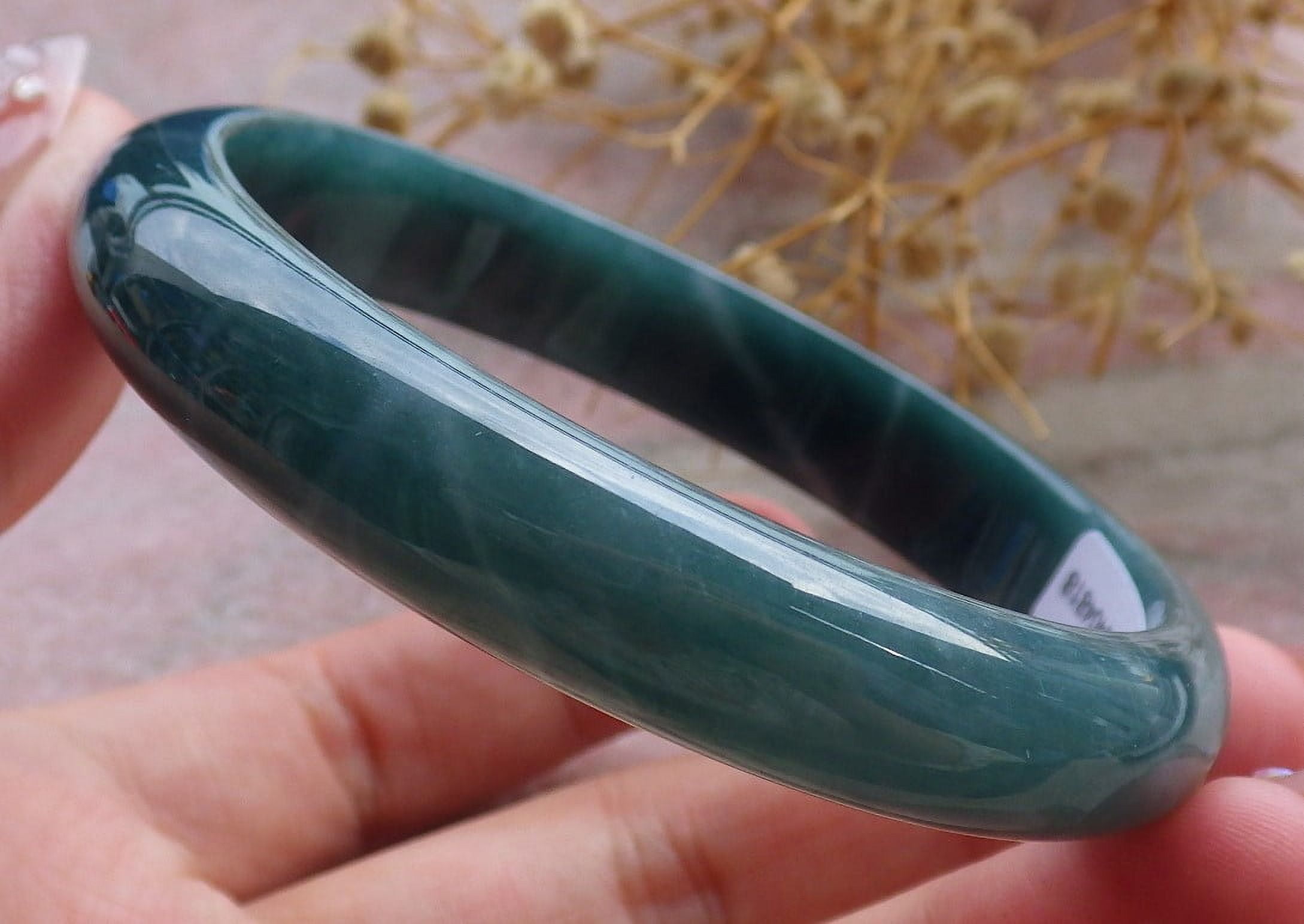Icy Green Natural A JADE Jadeite Bangle Bracelet 60 mm 682584 TN