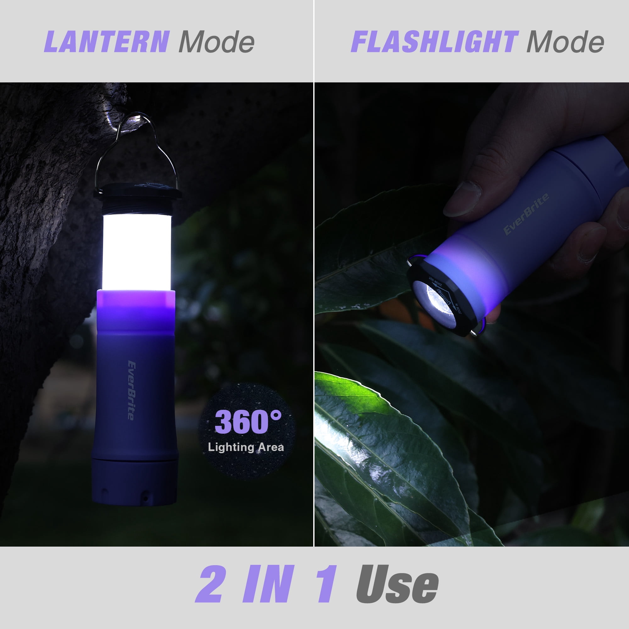 EverBrite 2-in-1 Mini Lantern Flashlight, Zoomable LED Light with
