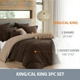 thumbnail image 2 of 3PC Chocolate/Tan King/Cal King (106" x 92") 2 in 1 Reversible Duvet Cover & Sham Set (Comforter not Included), 2 of 6