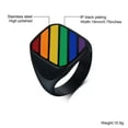 thumbnail image 3 of 19mm Black Polished Rainbow AAA Band 316L Stainless Steel Men's Ring 7-12, 3 of 8