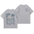thumbnail image 3 of Mens Graphic T-shirts Short Sleeve Crewneck Tee Beach Vacation Print Loose Summer Beachwear Top Light Gray S, 3 of 7