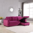thumbnail image 4 of Legend Vansen 91.5" L-Shaped Modern Chenille Reversible Sofa with Chaise in Blue, 4 of 10