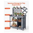 thumbnail image 5 of Potting Bench Outdoor, Gardening Workstation with Storage - 43x18in Wood Tabletop - Gray, 5 of 9