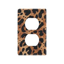 Yayeee Duplex Wall Plate 1-Gang 4.5"x2.7" Home Receptacle Light Switch Decorative Outlet Cover, Leopard Pattern