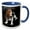 Blue/White, variant on 3drose, Innocent Looking Basset Hound Puppy, 11oz Two-tone Black Mug