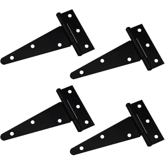 Hinges T Hinge Triangular Hinge Heavy Duty T Hinge Galvanized Triangle 4 Inch Black Can be used for hanging cabinet doors garden doors wooden boxes 4