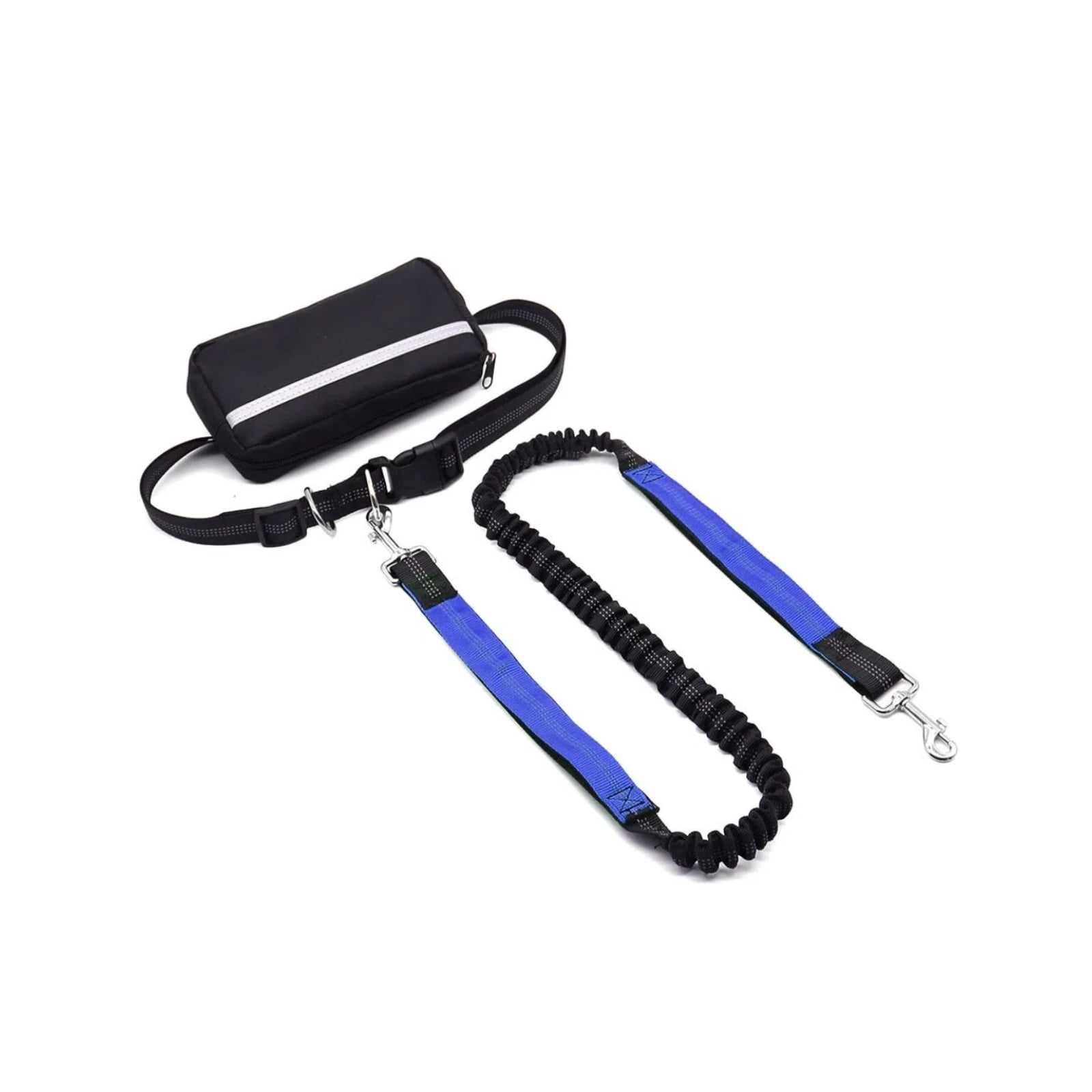 Hands Free Dog Leash with Pouch, Adjustable Waist Leash for Dog Walking, Running Leashes for Medium Large Dogs, Waist Dog Leashes with Dual Handles and Durable Bungee for Jogging Hiking