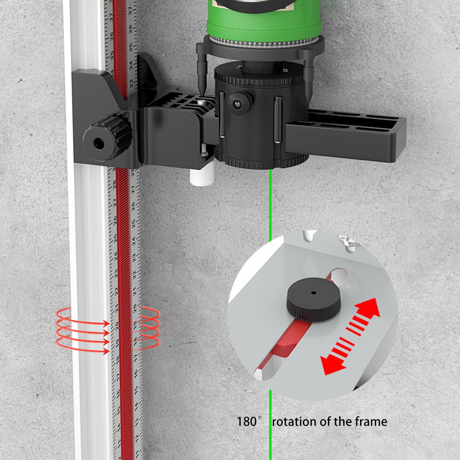 YAHHU Multifunctional Infrared Adjustable Leveling Tool Wall Mount Holder Bracket For Laser Alignments With Adjustable Height 0-26cm / 0-10.23 inches Heavy Duty Measuring Tool Accessory