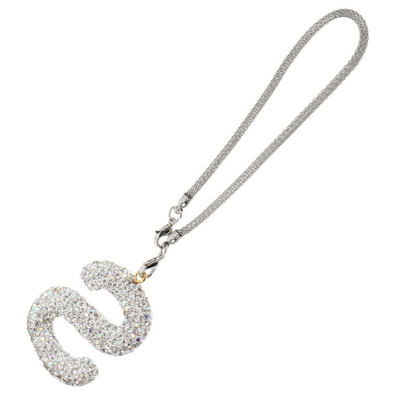 Masteelf Car Letter Charm Rear View Mirror Ornament Cute Hanging Crystal Pendant Car Accessories Lucky Rhinestone Charm Auto Decoration
