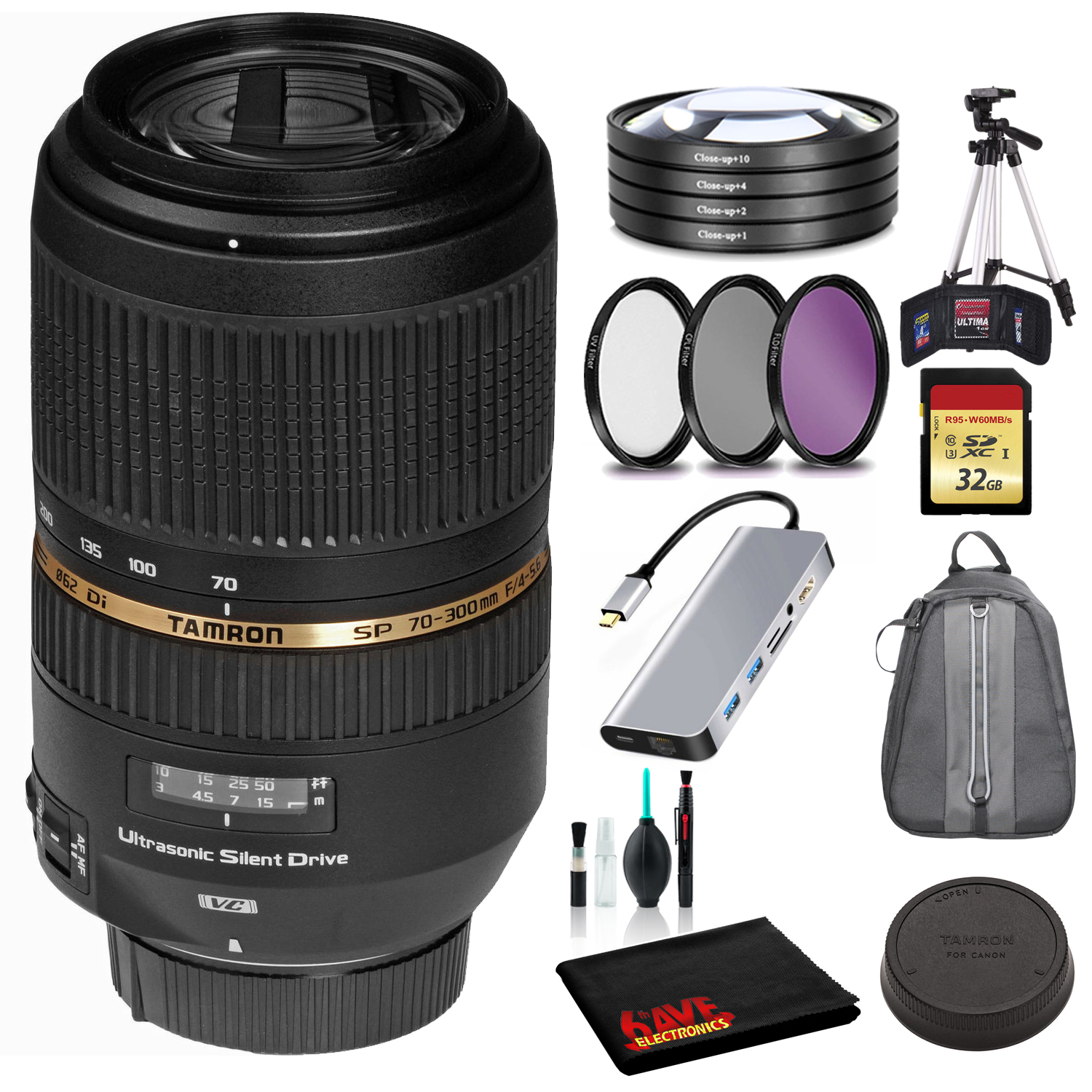 Tamron SP 70-300mm f/4-5.6 Di VC USD Telephoto Zoom Lens for Canon