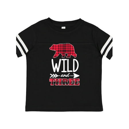 

Inktastic Plaid Bear Wild and 3 with Arrow Gift Toddler Boy or Toddler Girl T-Shirt