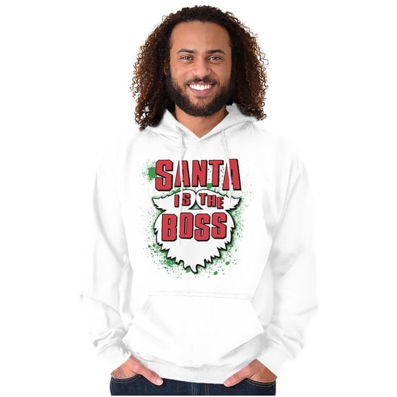 Christmas Santa is the Boss Beard Hoodie Sweatshirt Women Men Brisco Brands M