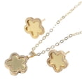 thumbnail image 2 of Flower Necklace Earrings Stud Earrings Pendant Women Jewelry Set Long Chain Necklace for Birthday Gifts Halloween Party Decor Gold, 2 of 8