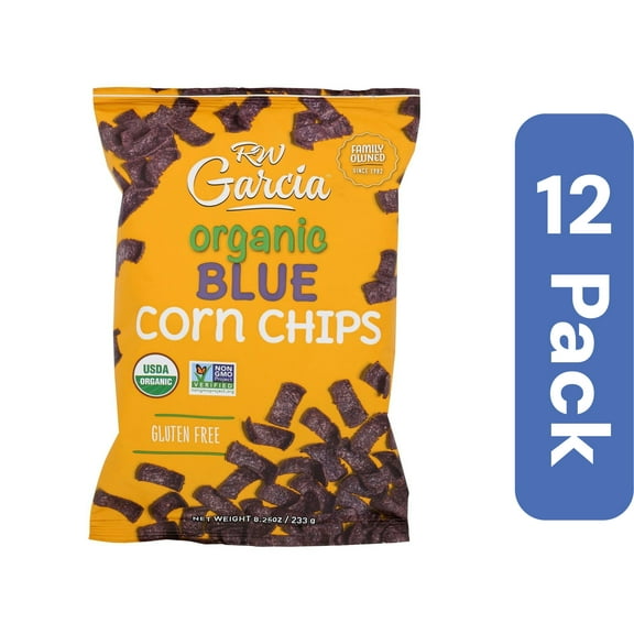 RW Garcia Organic Blue Corn Chips 8.25 oz (Pack Of 12)