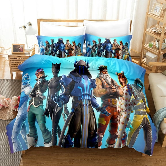Fortnite Bedding Sets Twin Queen King Size Game Printed Bed Set 3Pcs Duvet Cover Bedroom Decor for Boys Girls Adult Gift 1Comforter 2 Pillowcases