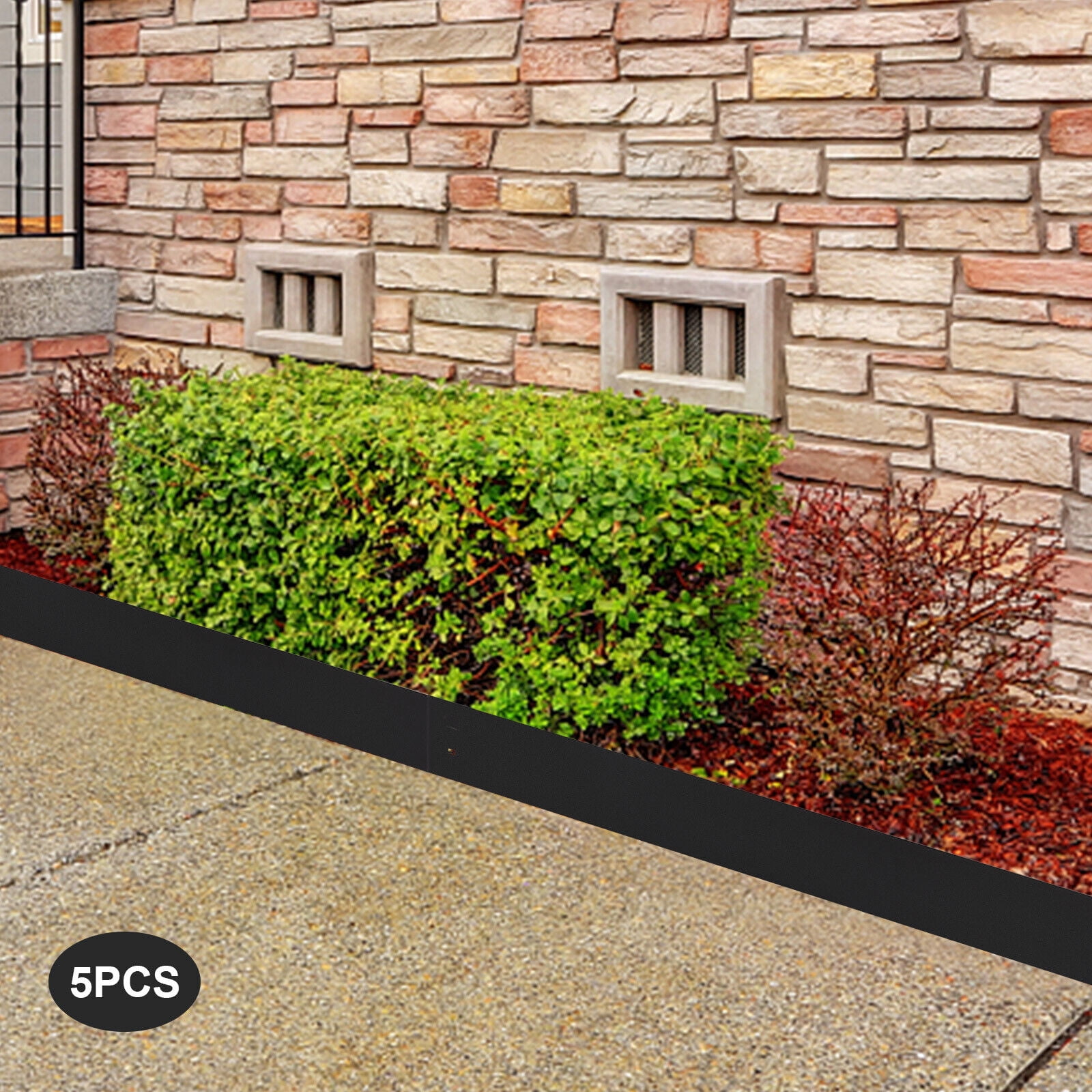 5Pcs Steel Lawn Edging Landscape Edging Garden Border Yard Metal  Barrier 5"x39"