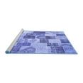 thumbnail image 2 of Ahgly Company Machine Washable Indoor Rectangle Patchwork Blue Transitional Area Rugs, 6' x 9', 2 of 4