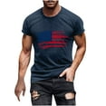 thumbnail image 3 of Jinhomg Mens Short Sleeve Athletic T Shirts Fashion American Flag Graphic Tees Muscle Fit Cotton Crew Neck Workout Running Tops Casual Comfy Summer Sportswear Navy XXXL, 3 of 6