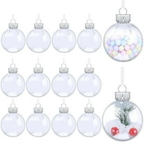NOGIS 12 Pack Clear Plastic Christmas Ornaments Balls,3.15 inch Ornament Discs,Round Clear Plastic Fillable Ornament Christmas Ball for Crafts,Christmas,Wedding,Party,Christmas Tree（Round）