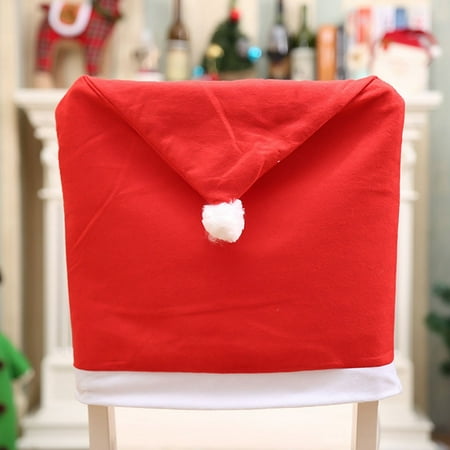 Rock Choir Christmas Michellem 2Pcs\/4Pcs\/6Pcs Santa Red Hat Chair Covers Christmas Chair Back Cover Xmas Dinner Table Party Decor ()