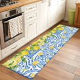 thumbnail image 2 of Watercolor Lemons Weeping 2'x6' Runner Rugs for Hallway Kitchen Bedside Non Slip Washable, Summer Blue Floral Entryway Rug Runners with Rubber Backing, Long Carpet Runner for Laundry Room, 2 of 8