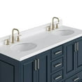 thumbnail image 6 of Ariel Stafford 60 Inch Double Oval Sink Bathroom Vanity With Carrara White Quartz Countertop 1.5 Edge In Midnight Blue, 6 of 9