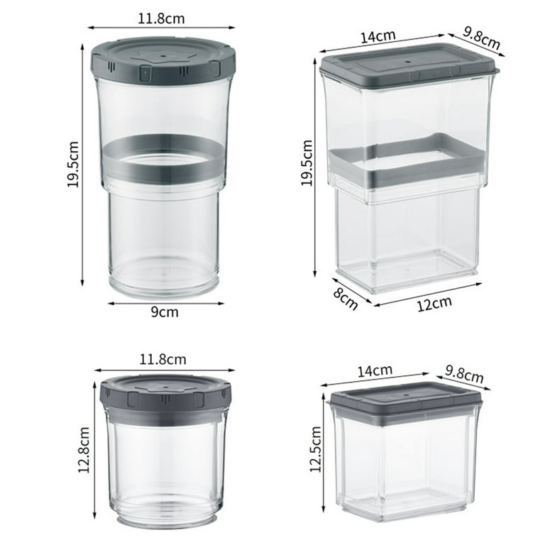 Sarkoyar Food Storage Box Stackable Wide Mouth Large Capacity Transparent Visible Grain Storage Tank Moisture-proof Dry Food Snacks Flour Storage