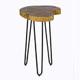 thumbnail image 1 of Alaterre Meuble Table d'Appoint Ronde en Bois Naturel avec Bord Vivant, Métal 20 Pouces, 1 of 5