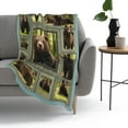 thumbnail image 3 of Brown Bear Flannel Fleece Blanket, Soft Plush Throw with Forest Wildlife Photo Collage, Lightweight Warmth for Couch Bed & Cabin, Gift for Nature Lovers - 50"x40", 3 of 8