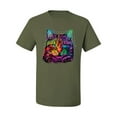 thumbnail image 2 of Wild Bobby, If You're Nice I Might Let You Live With Me Colorful Cat Animal Lover Men's Graphic T-Shirt, Military Green, Medium, 2 of 3