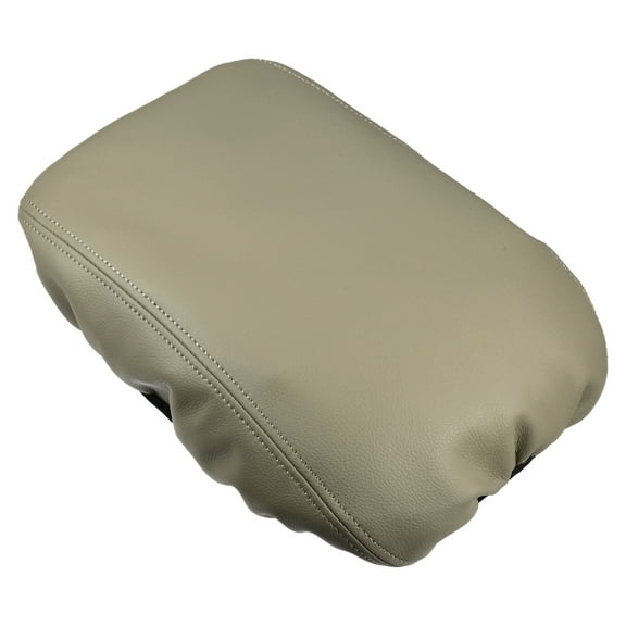 1Pcs Car Center Console Armrest Cover Faux Leather for Honda Accord 2018-2022 Beige with Beige Stitches