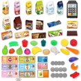 thumbnail image 5 of El juego de carrito de la cora para niños iluye 78 accorios de tienda de comtibl, alimentos, frutas, verduras (rojo), 5 of 5