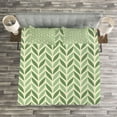 thumbnail image 3 of Ambesonne Garden Quilted Bedspread Set 3 Pcs, Symmetric Green, Queen Size, Green Pale Green, 3 of 3