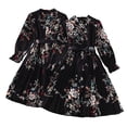 thumbnail image 2 of Qudderr Robe Princesse pour Filles de 5 à 12 Ans Robe Imprimée à Col Rond pour Enfants Robe d'Été à Manches Longues pour Filles, 2 of 9