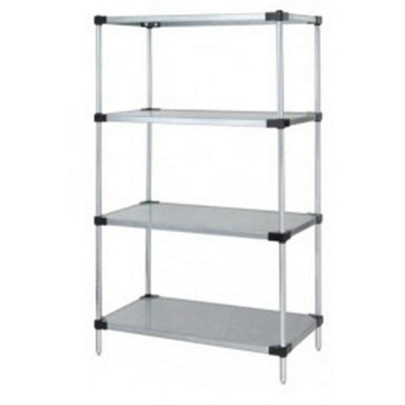 4-Shelf, Galvanized Steel Solid Shelving Unit - 14 x 72 x 86 in.