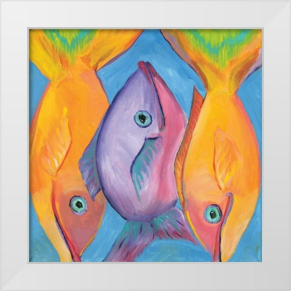 Seay, Anne 15x15 White Modern Wood Framed Museum Art Print Titled - Fish