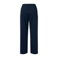thumbnail image 5 of XAOWF Women High Waisted Wide Leg Pants Fashion Drawstring Elastic Comfortable Straight Leg Pants With Pockets Work Trousers For Women, 5 of 5