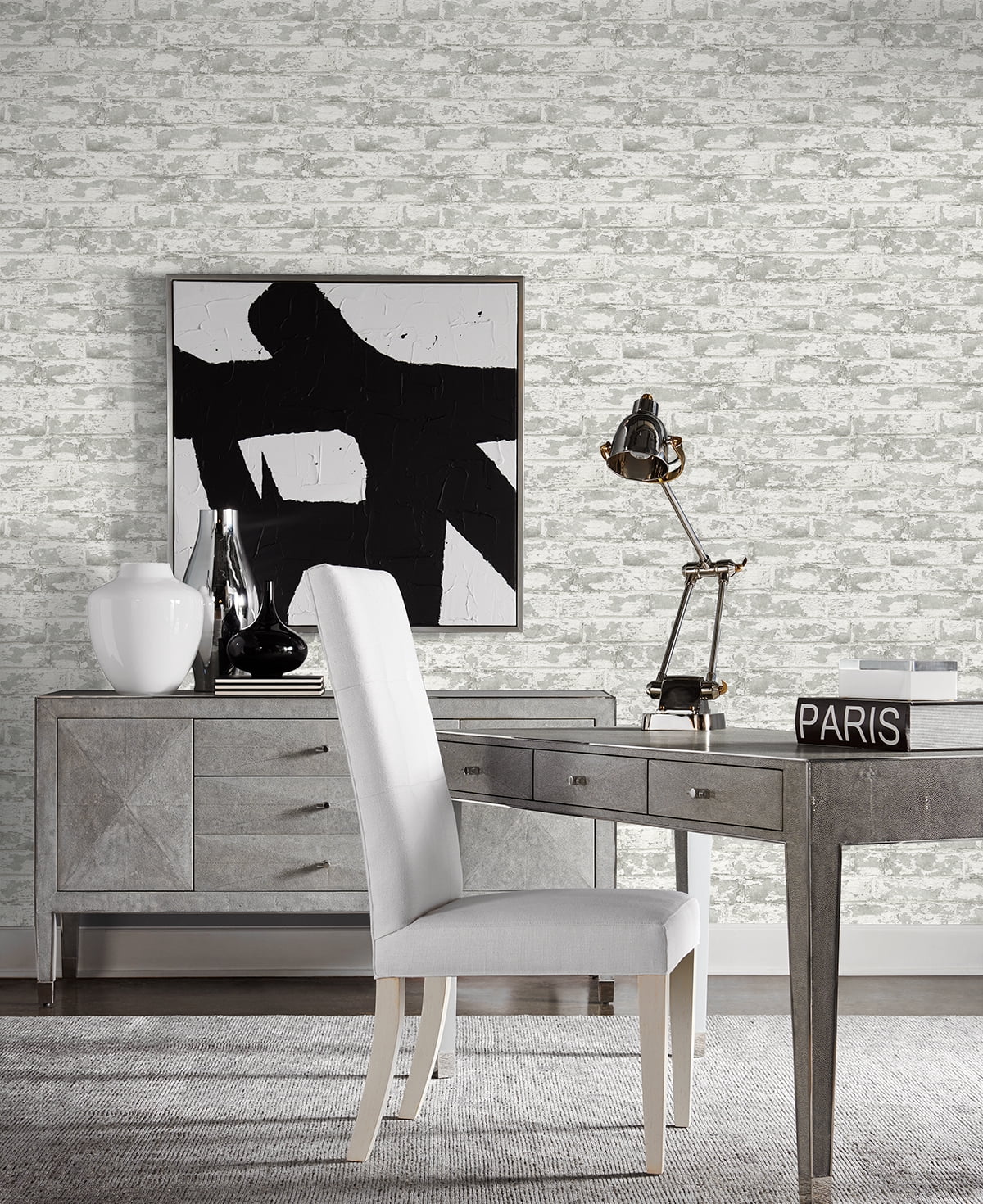 Wallquest, Inc. Luxe Haven Soho Brick Peel and Stick Wallpaper Calcutta