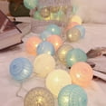 thumbnail image 3 of Bewildely Guirnalda de 20 bolas de algodón LED, guirnalda de luces navideñas, cuerdas de iluminación para vacaciones al aire libre, boda, fiesta de Iluminación navideña gris 2Masa Bewildely HA006257-05, 3 of 6