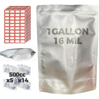 1 Gallon Mylar Bags for Food Storage Resealable Zipper Heat Sealable 1 —  Wisesorbent Store
