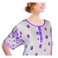 thumbnail image 2 of Chemin de Moda Women's Short Sleeve Button Peony Print Floor-Length Long Nightgown, 2 of 5