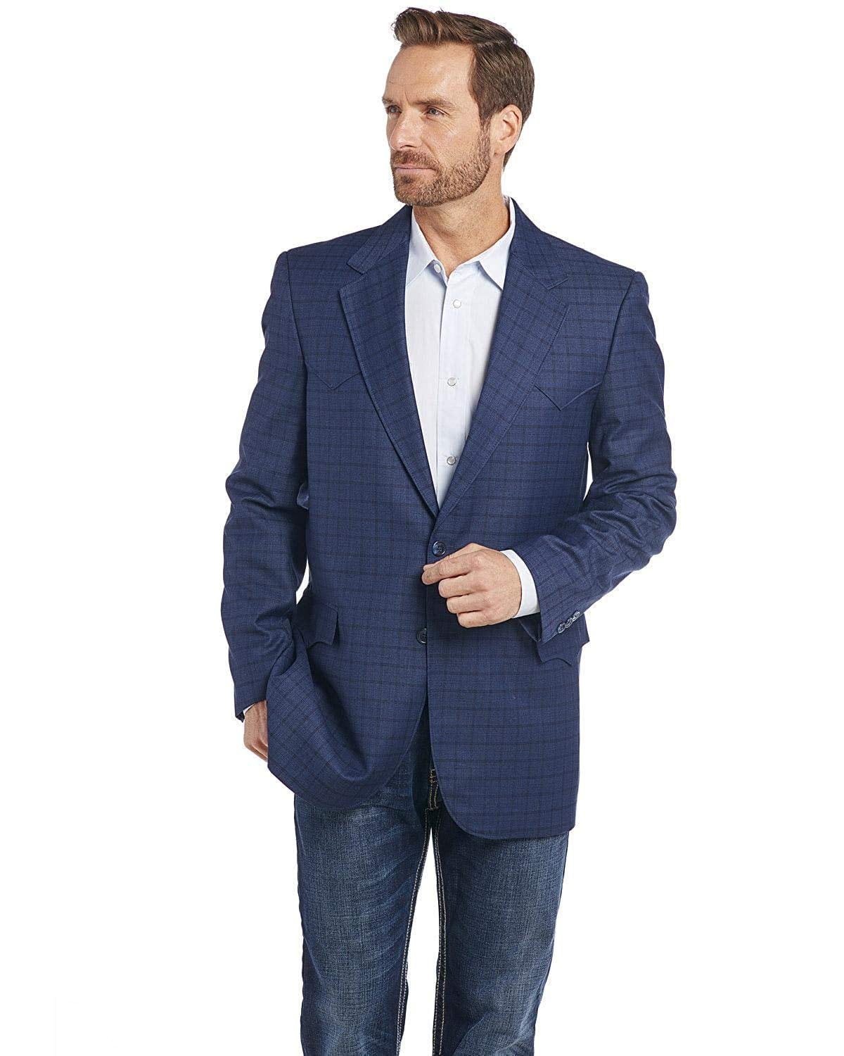 blue plaid sport coat